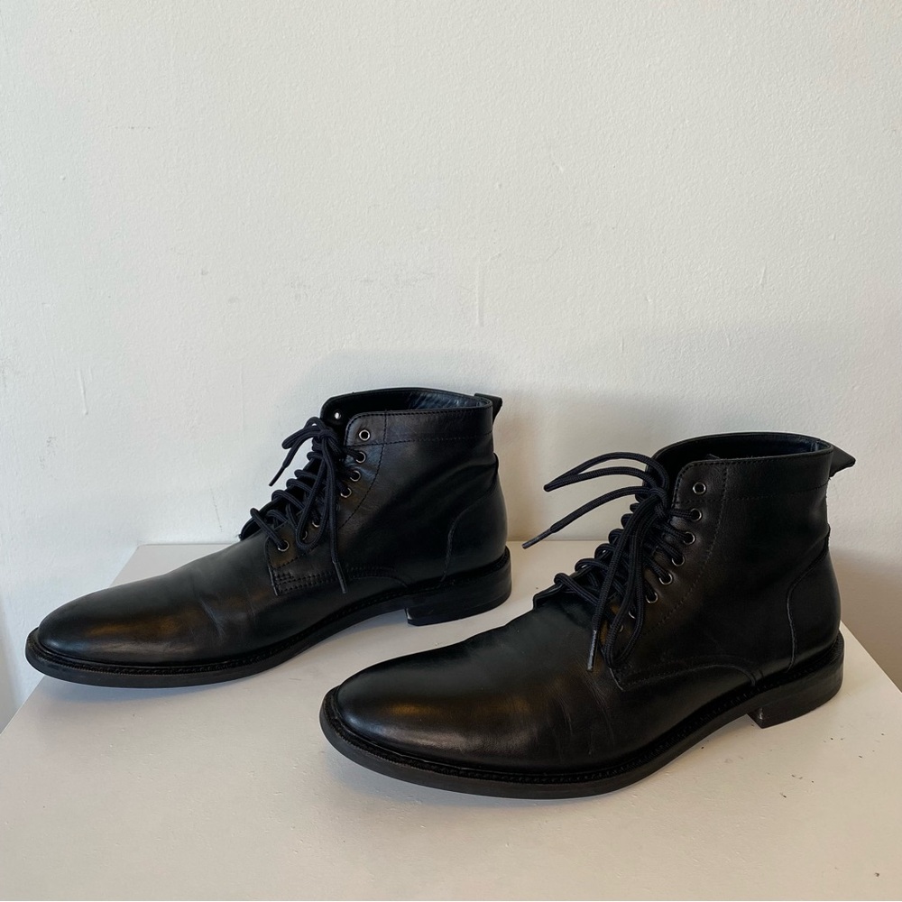 GORDON RUSH Men’s Leather Lace Up Boots Dress Shoes Black Sz 9.5 - Picture 5 of 11